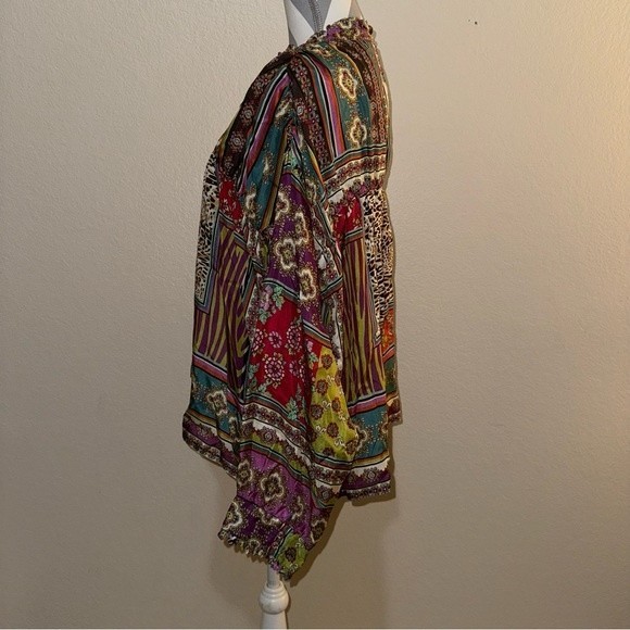 NWT Johnny Was Patch Finn Multicolor V Neck Long Sleeve Silk Blouse Small - Picture 6 of 13